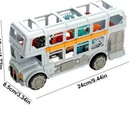 venimall Retro Bus Model Toy Double Decker Bus with Sound and Artificial Wheel Universal image 2