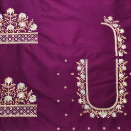 Unstitched Cotton Silk Blouse Material Embroidered-image-8