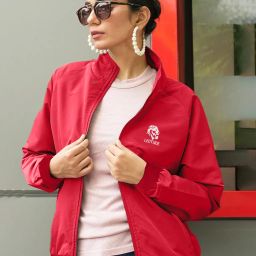 Leotude Solid Women Wind Cheater-image-3