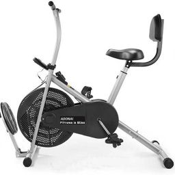 Air Bike with Twister Board Back Support & Fix Arms for Cardio Weight Loss Workout Upright Stationary Exercise Bike-image-28