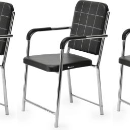 Executive Comfortable Study Computer Home Visitor Chair with arms Leatherette Office Visitor Chair-image-40