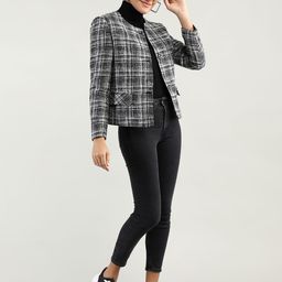 chkokko Tweed Checkered Coat For Women-picture-3