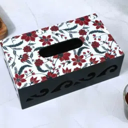 the home co. Cutwork Red Wood Tissue Holder-picture-35