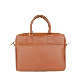 ARCADIO Unisex Tan Textured Leather Laptop Bag-20
