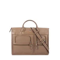Da Milano Unisex Textured Leather Laptop Bag-37