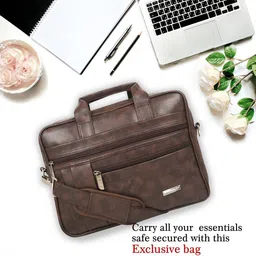 ZIPLINE Unisex Brown Textured Laptop Bag-22