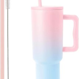 light pink Hot and Cold Insulated Tumbler Lid Stainless Steel Tumbler Straw Stainless Steel Coffee Mug-34