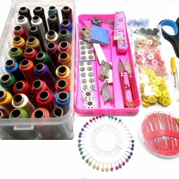 Sewing Kit Box With All Tailoring Accessories - 24 Thread and other accessories Sewing Kit-image-46
