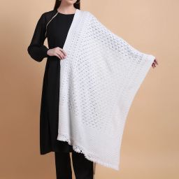 vesture Wool Self Design Women Shawl-image-4