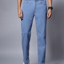 Men Regular Mid Rise Blue Jeans-image-4