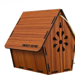 geniyo Wooden Bird Nest Bird Seed Container And Water Feeder For Sparrow, Hummingbird Window Bird Feeder Bird Feeder image 5