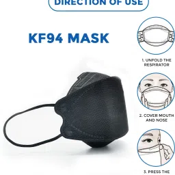 c-cure KF94 Mask for Adult, 4 Layer Filtration, Comfortable Ear loops, Breathable CCKF94FM-40B Reusable image 3
