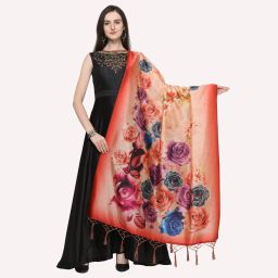 Pure Silk Printed, Self Design, Solid, Woven Black Women Dupatta-image-50