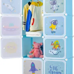 8-Door 8-Shelf Plastic kids Collapsible Cupboard Cloth stand clothes rack PC Collapsible Wardrobe-image-37