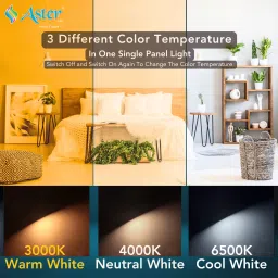 aster lite 15W Square 3-in-1 Color Changing LED Panel Light/Ceiling Light (Pack of 4) Recessed Ceiling Lamp image 2