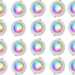 9W 7-in-1 Roun LED Conceal Panel Down Light Colour Changing Light (Red/Blue/Pink/Green/Yellow/Sky-blue/White, Pack of 20) Ceiling Light Ceiling Lamp-4