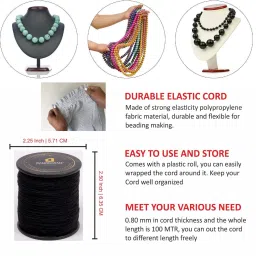 damodaram Elastic Thread and Cord Black Elastic image 3