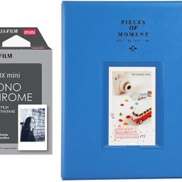 FUJIFILM Mini 10X1 Monochrome Instant Film With 128-sheet Cobalt Blue Album for mini Film Roll-92