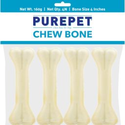 Pressed Chew Bone, 4 inches - Pack of 4 Bones Dog Treat-21