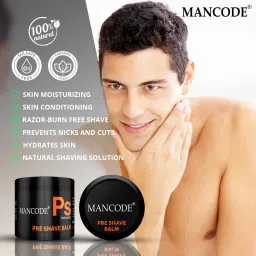 mancode Pre-Shave Balm,100gm, Its Helps In Skin Moisturizing, Skin Conditioning, and Razor-Burn Free Shave, Formulated with Unique Blend of Botanical Ingrediants & Essential Oils. Moisturizes & Conditions the Skin. Sulphate Free, Paraben Free image 3