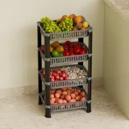Fruits/Vegetables Kitchen Rack 4 Shelf Multipurpose Plastic Office Basket Plastic-image-63