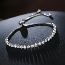 Metal Crystal Silver Bracelet-17