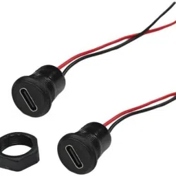 2 Pcs Type C Female USB Panel Mount Socket Connector with Wire Electronic Components Electronic Hobby Kit-12