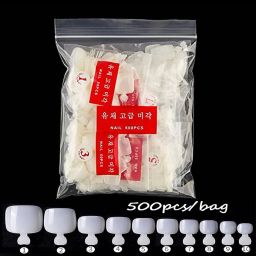 500Pcs Fake Toenail Tips Set Nail Art Toe Decoration Full Cover False Toe Nail Clear white-image-41
