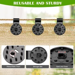 asw Removable & Reusable Heavy-Duty Shade Cloth Clips for Sun Shade Net Garden Tool Kit image 4
