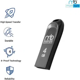 MOREBYTE 2.0 USB Pen Drive/Flash Drive with Metal Body External Storage Device 4 GB Pen Drive Compatible with Desktop Computer USB 2.0 Metal Case image 3