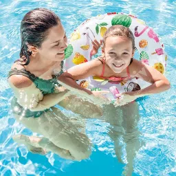Inflatable Swim Ring Lively Print Float Tube Swimming Kit Combo Free-standing Bathtub-26