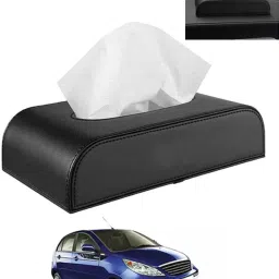 Leathrite New Design Black D-Shape Tissue Holder For-Vista Tata 2008 Vehicle Tissue Dispenser-12
