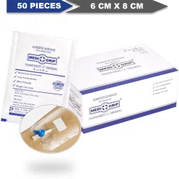 Transparent I.V. Cannula Fixator Dressing 6 cm x 8 cm (50 Pieces) (With Pad) Films Medical Dressing-image-40