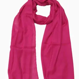 Solid Polyester Women Pink Stole-image-31
