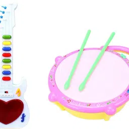 Combo of Flash Drum & musical guitar (Multicolor)-21