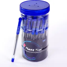 Maxo Fine 0.7 mm Ball Pen Jar | Fast Flowing Ink For Smooth Writing Ball Pen-17