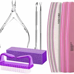 Nail Cuticle Remover Kit with Nail File & Buffer, Buffer Block, Cuticle Nipper, Peelar & Pusher for Nail Care Combo-19