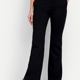 next one Women Flared Black Lycra Blend Trousers-picture-32