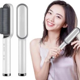 FIVANIO Hair Brush Curling Anti-perm Straight Hair Comb Hair Iron Hair Styler Tool S124 Professional HQT 909b Hair Straightener comb Styler 5 Temperature Control S124 Hair Straightener Brush-image-93