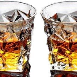 (Pack of 2) Diamond Design Crystal Cut Whiskey Glass Set Glass Set Whisky Glass-image-83