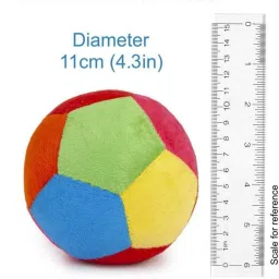rahee Stuffed Soft Plus Ball With Rattle Sound- 11 cm image 3