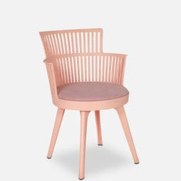 casacraft from pepperfry Shalom Cafe Chair in Pink Colour-picture-3