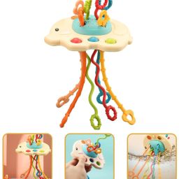 Elephant Pull String Activity Toy For Babies Sensory Montessori Toys-27