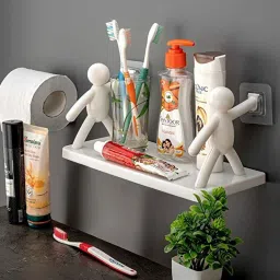 Plastic Wall Mounted Bathroom Shelves /Kitchen Shelf Bathroom Accessories for Home Decor Storage Basket-12