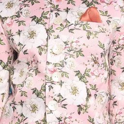 Vastramay Boys Pink Floral Jodhpuri Blazer image 3