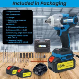 flipkart smartbuy Cordless Impact Wrench 850Nm 3 Speed, 2 Battery 48Vf Power Tools ½ Square Shaft Cordless Impact Wrench image 3