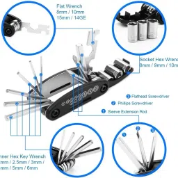 nexshop ™Cycle Tool Kit 16 in 1 Function Multi-Purpose Bicycle Repair Tool Cycling Cycling Tool image 3