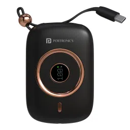 Black Portronics Power Shutter pro 10K best 10000mah 15w magnetic power bank for apple devices-28