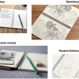 eoout 6 Pack Unlined Spiral Notebook, 100 Blank Pages, 50 Sheets, Sketch Books, A5 Notebook Blank 100 Pages image 2
