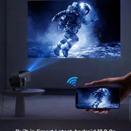 Omexcart 4K Android 13.0 Smart Projector, Auto Focus, Auto 4D Keystone 600ANSI (9000 lm / 1 Speaker / Wireless / Remote Controller) Portable Projector image 3